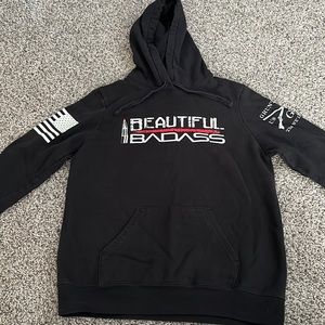 Grunt style hoodie, women’s medium, black with graphics